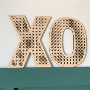 Lettere di rattan, decorazione del vivaio in rattan, segno del nome del vivaio boho, decorazione in rattan, segno del nome del vivaio, lettere di canna, vivaio boho, vivaio in rattan