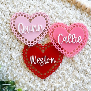 Valentine’s Day basket tags, Valentines tags, valentines basket tags, valentines heart tag, acrylic valentines basket tag, custom gift tag
