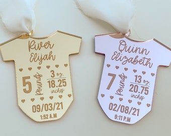 Baby first Christmas ornament 2022, Birth stats ornament, 1st christmas ornament, newborn baby keepsake ornament, baby ornament