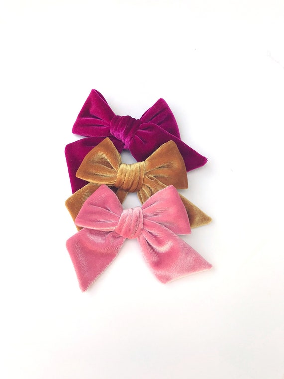 velvet baby bows