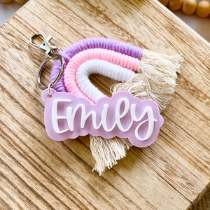 Backpack name keychain, 3d name keychain, name keychain, acrylic name keychain, backpack name tag, diaper bag tag, name keychain retro