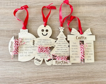 Kids keepsake Christmas ornament, kids height ornament, kids Christmas ornament 2024, keepsake ornament, Christmas ornaments handmade, wood