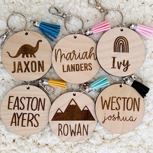 Diaper bag tag personalized, backpack tags, personalized bag tags, school tags, backpack name tag, backpack name keychain, wood name tag