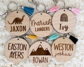 Diaper bag tag personalized, backpack tags, personalized bag tags, school tags, backpack name tag, backpack name keychain, wood name tag