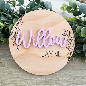 Birth Announcement Sign, Acrylic Name Sign, Newborn Photo Prop, Personalized Baby Sign, baby announcement sign, nursery sign, baby keepsake