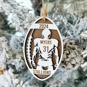 Personalized Football Player Christmas Ornament, Football Player Gift, Football Ornament Personalized, football gifts for players, bulk gift