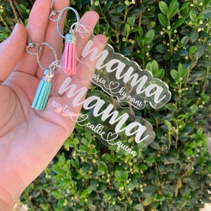 Mama keychain, mom keychain, gift for mom, custom keychain, Mothers Day gift, custom gifts for mom, wood keychain image 6