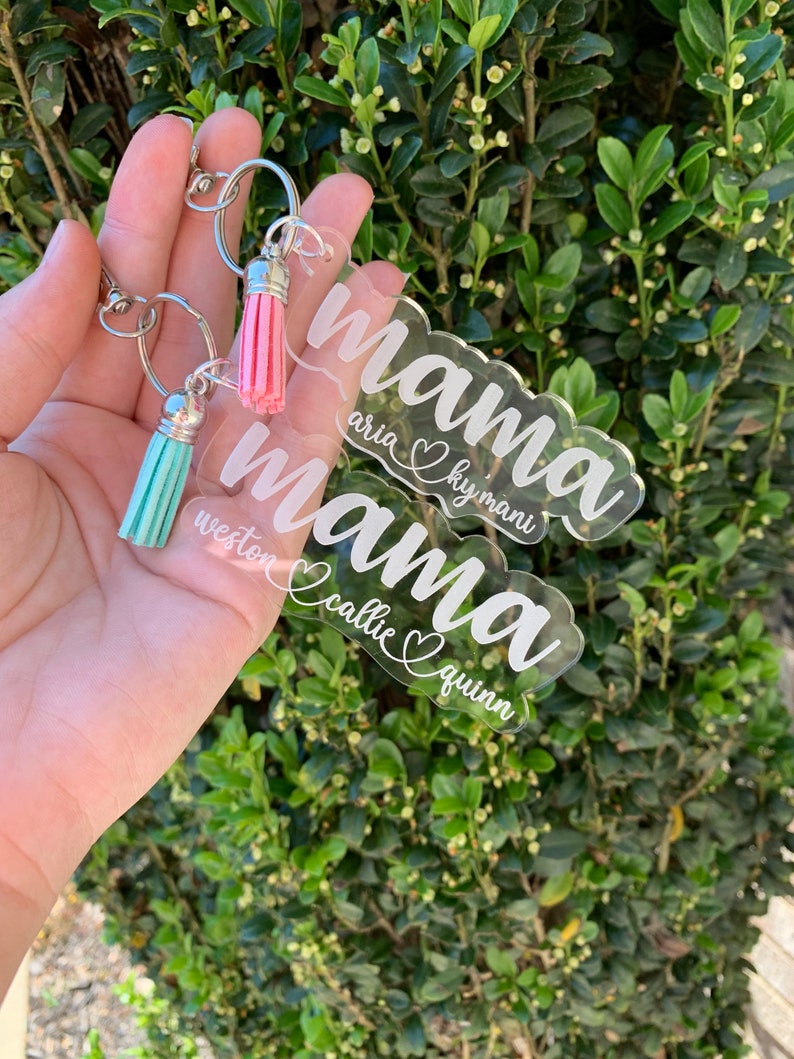 Mama keychain, mom keychain, gift for mom, custom keychain, Mothers Day gift, custom gifts for mom, wood keychain image 6