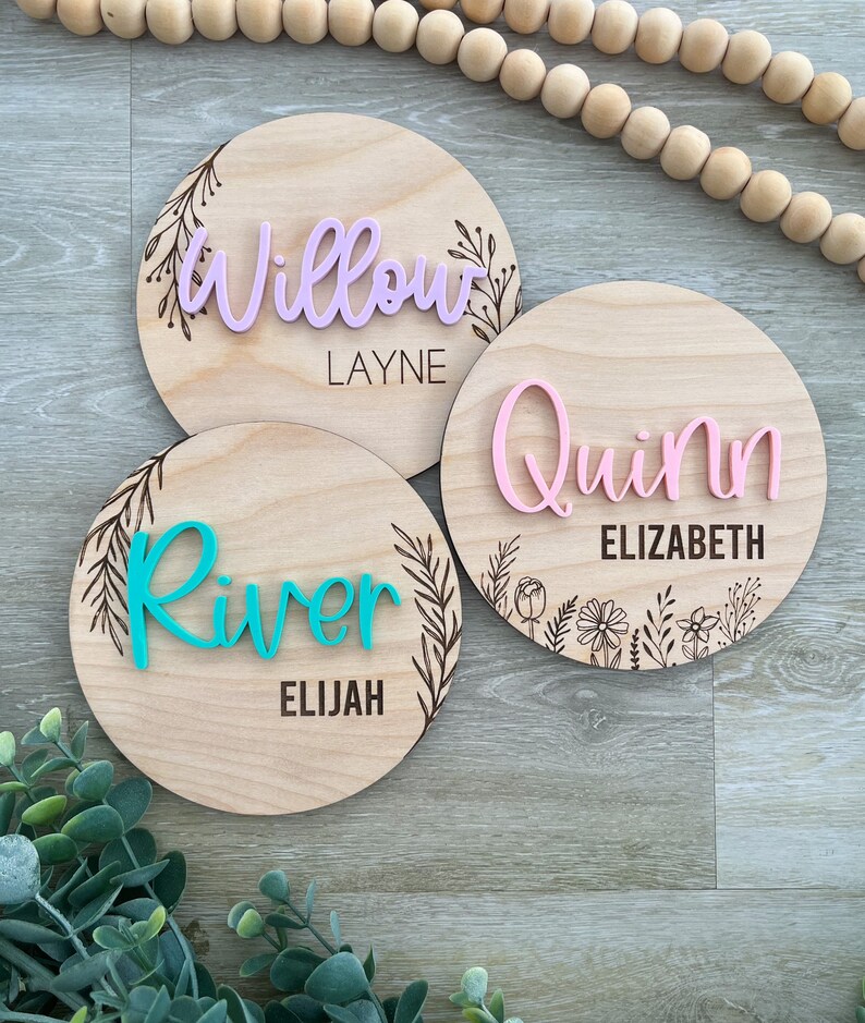 Birth Announcement Sign, Acrylic Name Sign, Newborn Photo Prop ...