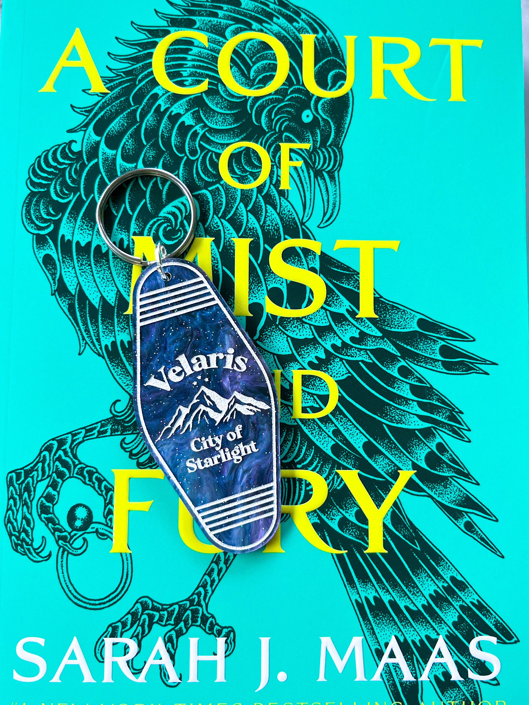 ACOTAR keychain, a court of thorns and roses, acotar gift, gifts for readers, Velaris, the night court, bat boys, booktok, motel keychains
