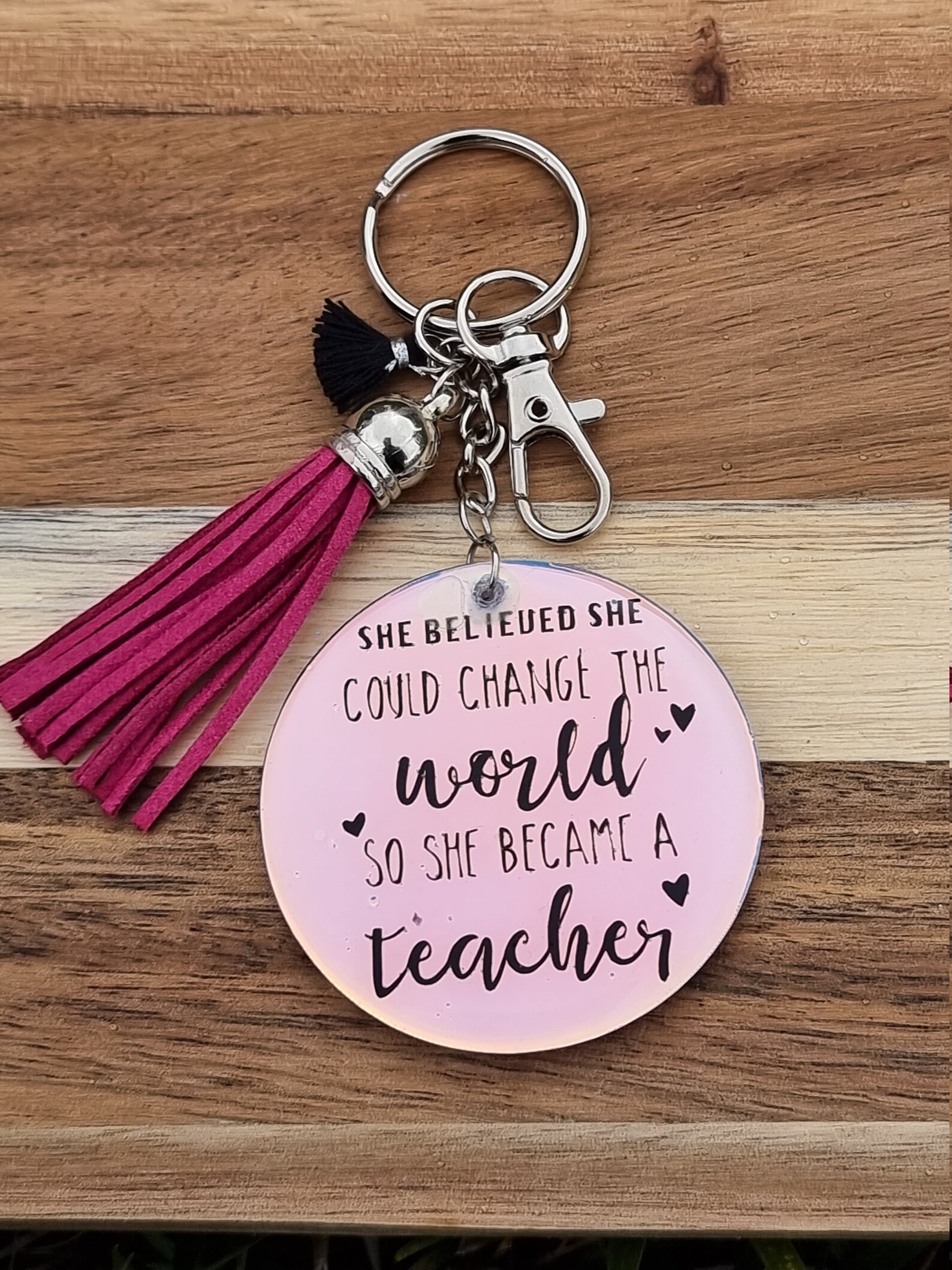 Custom Acrylic Resin Keychains Acrylic Disk Teachers Gift Etsy