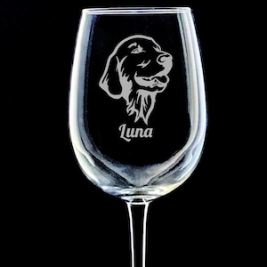 Two-Piece Gift Placement Engraved Dogs Crystal Wine Glass Golden Retriever