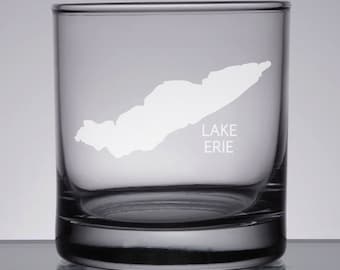 Engraved Lake Erie Rocks Glass, The Great Lakes Gift