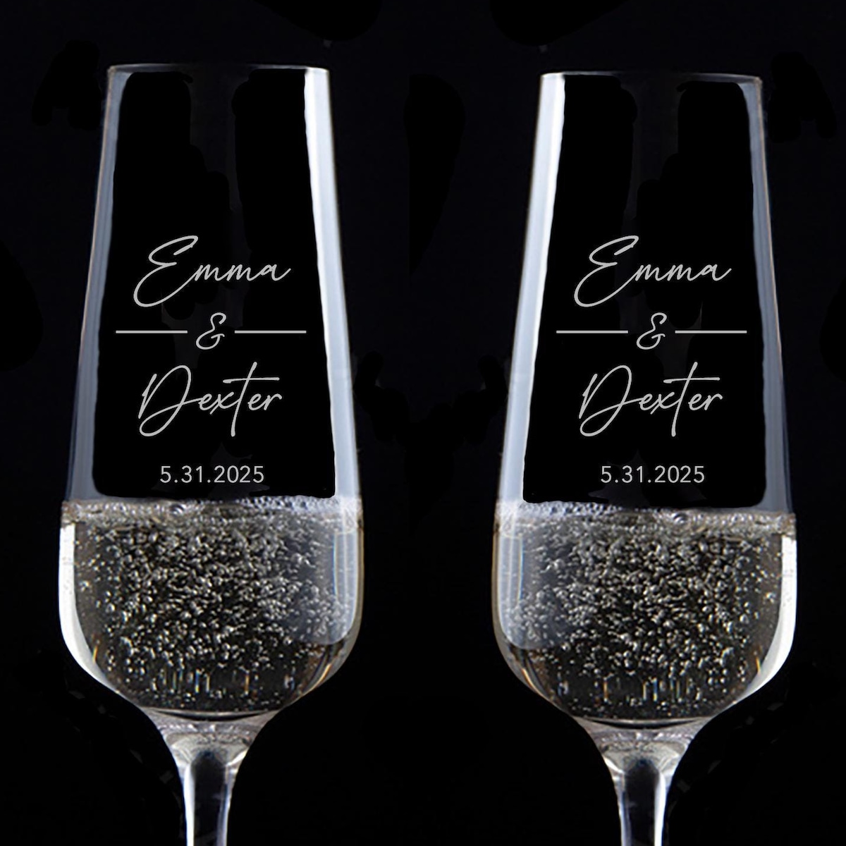 Set of Engraved Champagne Toasting Glasses, Wedding Gift Glass Pair - Etsy