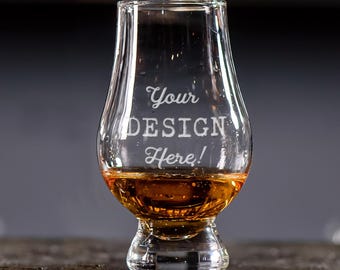 Engraved Official Glencairn Whiskey Tasting Glass 6 oz: Your Logo or Design