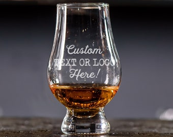 Custom Glencairn Scotch Whiskey Tasting Glasses - Design Your Own - Hand Engraved - Groomsman Gifts - Gift for Him