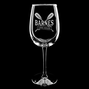 Lake House wine glass - Stemmed personalized engraved