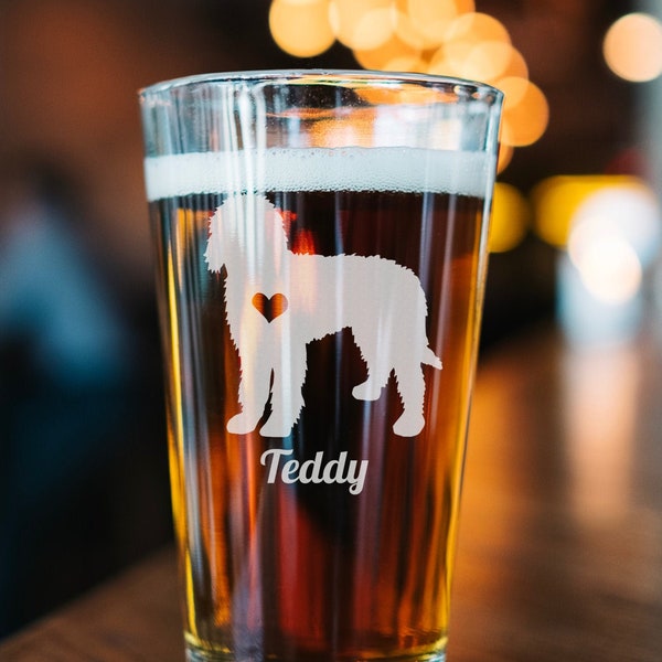 Goldendoodle Gift - Goldendoodle Beer Glass - Labradoodle Pint Glass