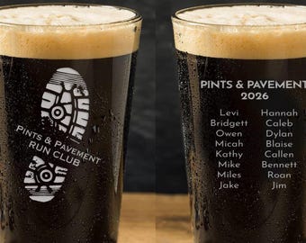 Run Club Pint Glass