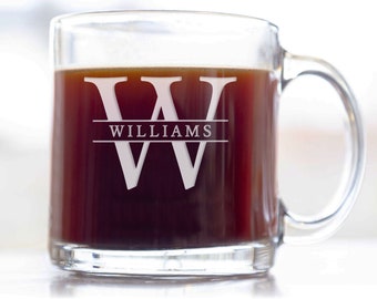 Monogram Coffee Mug - Personalized Engraved
