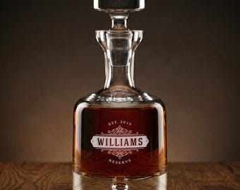 Personalized Crystal Bourbon Whiskey Decanter Engraved