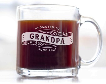 Engraved Grandpa Coffee Mug - Pregnancy Announcement Gift