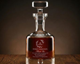Retirement Crystal Whiskey Decanter Set - Engraved