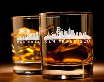 San Francisco Skyline Whiskey Glasses