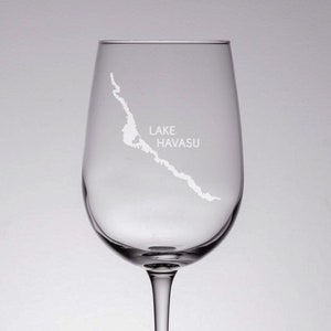 Lake Havasu Wine Glass, Custom Etched Wine Glass, Lake Havasu Gift, Engraved Wine Glass, Arizona Gift, Lake Havasu Wedding