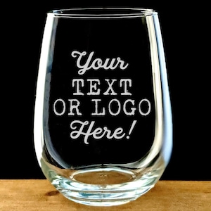 Custom Engraved Stemless Wine Glass: Personalized Logo Gift