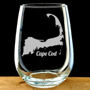 Cape Cod Stemless Wine Glass, Cape Cod Gift