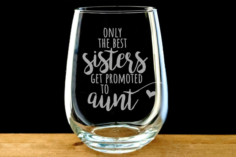 New Aunt Wine Glass Etched Wine Glass Engraved Wine Gift Etsy