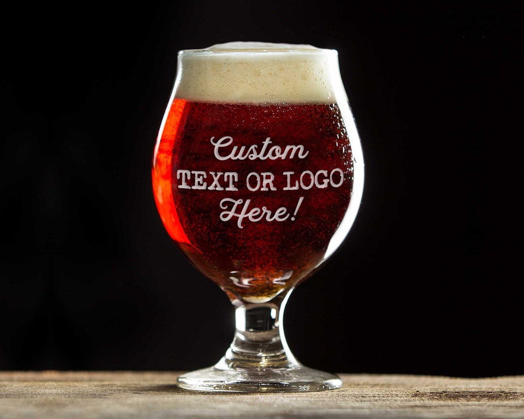 Custom Beer Tulip Glass Engraved Belgian Beer Glass Design Your Own