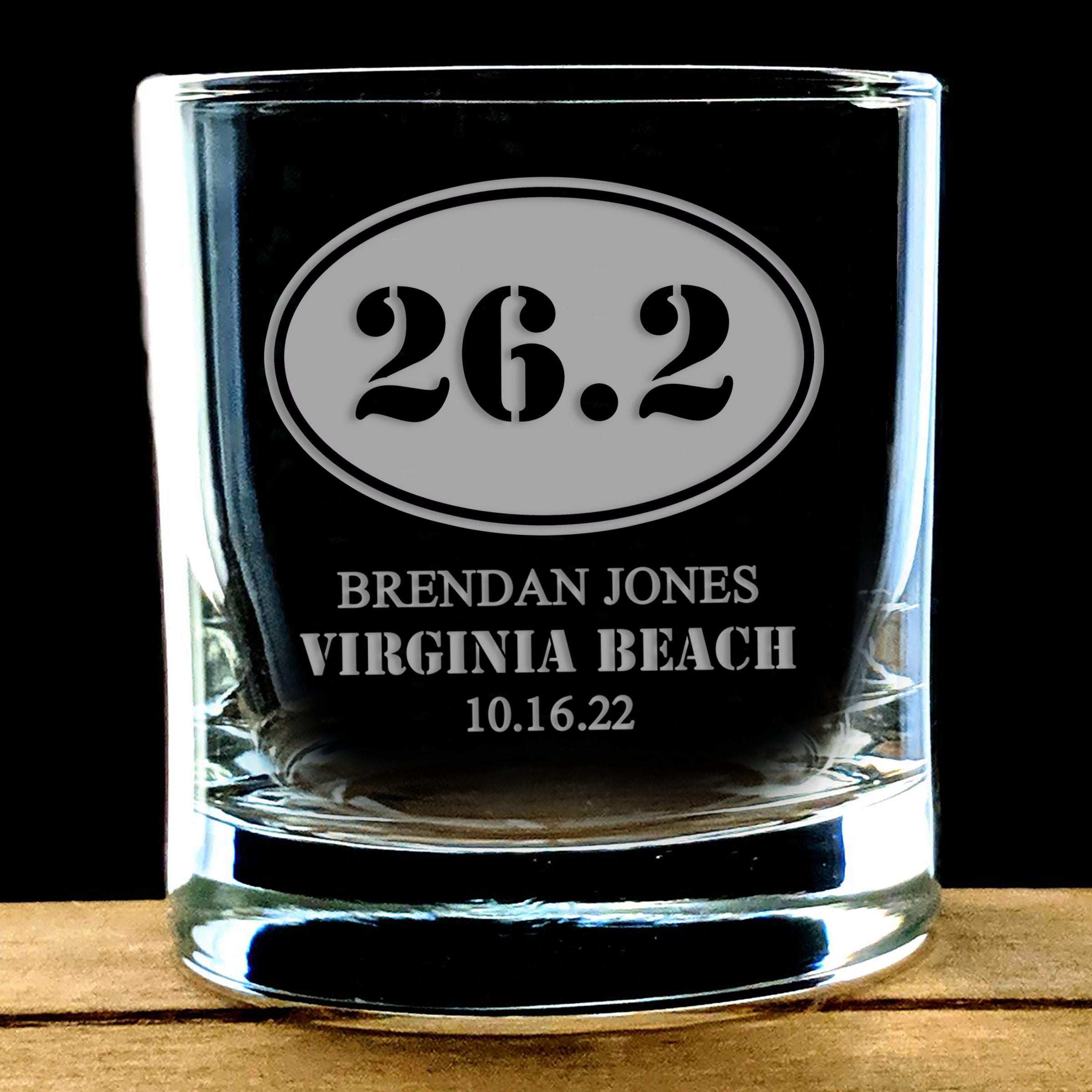 26.2 Marathon Gift / Etched Glassware / Gifts for Runners / Marathon Race Gift