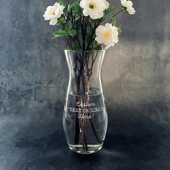 Custom Engraved 9.25" Vase - Personalized Flower Vase - Design Your Own - Gift for Mom