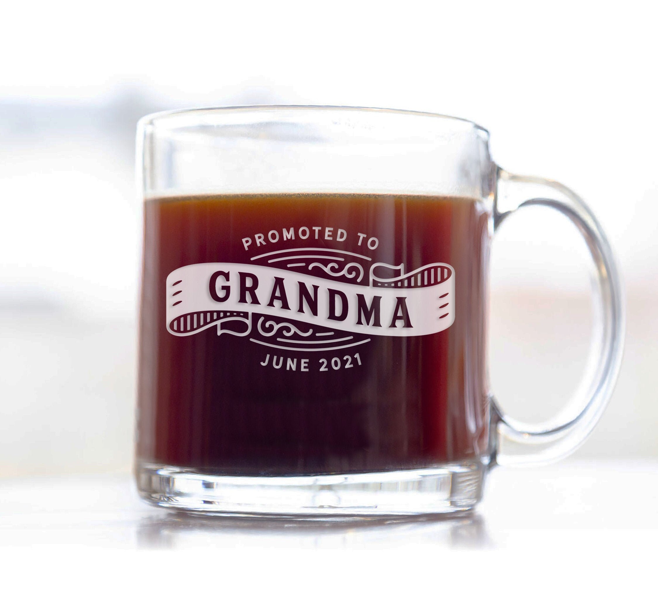Engraved Grandma Coffee Mug: Pregnancy Announcement Gift