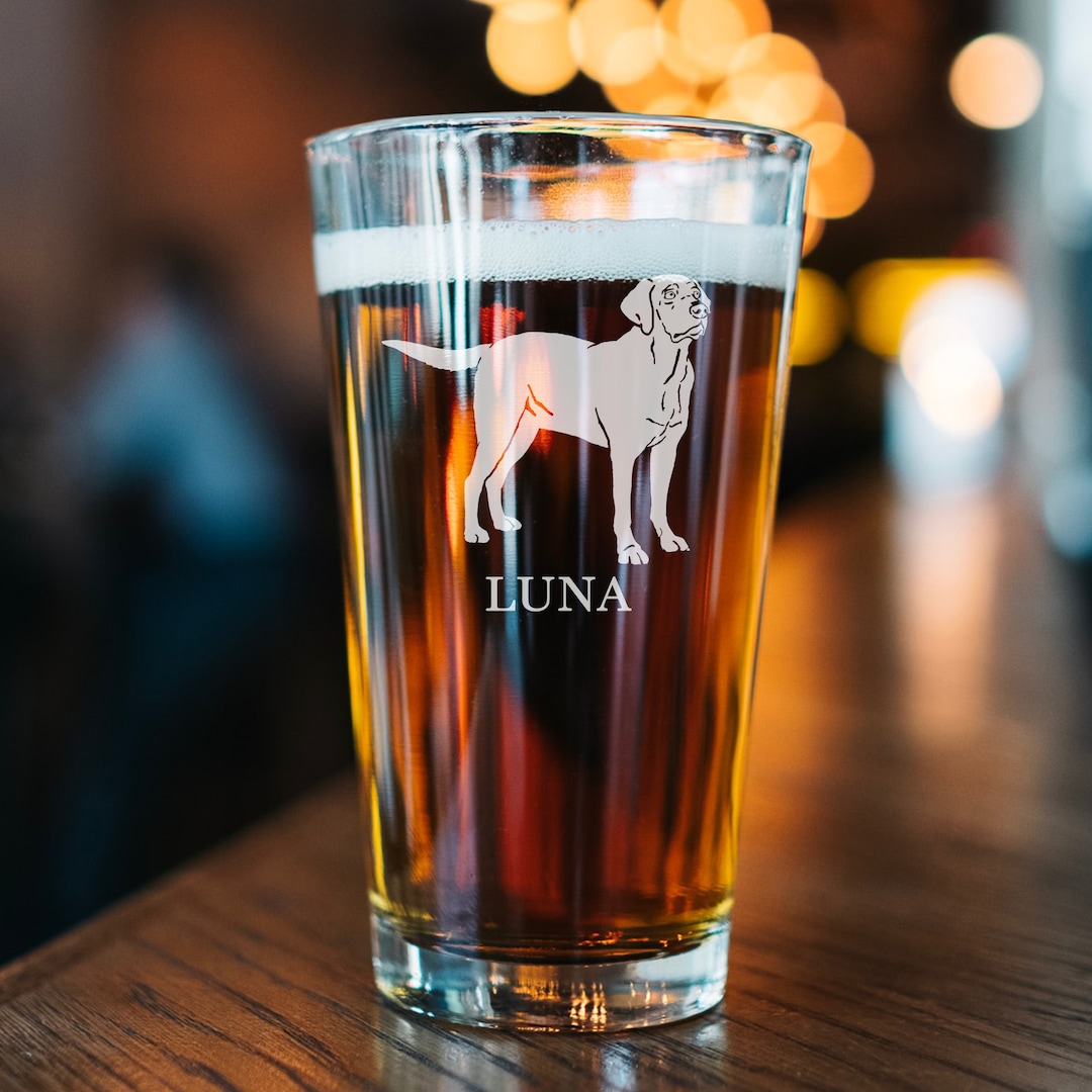 Labrador Beer Glass Personalized Pet Gift Dog Lover Labrador Retriever
