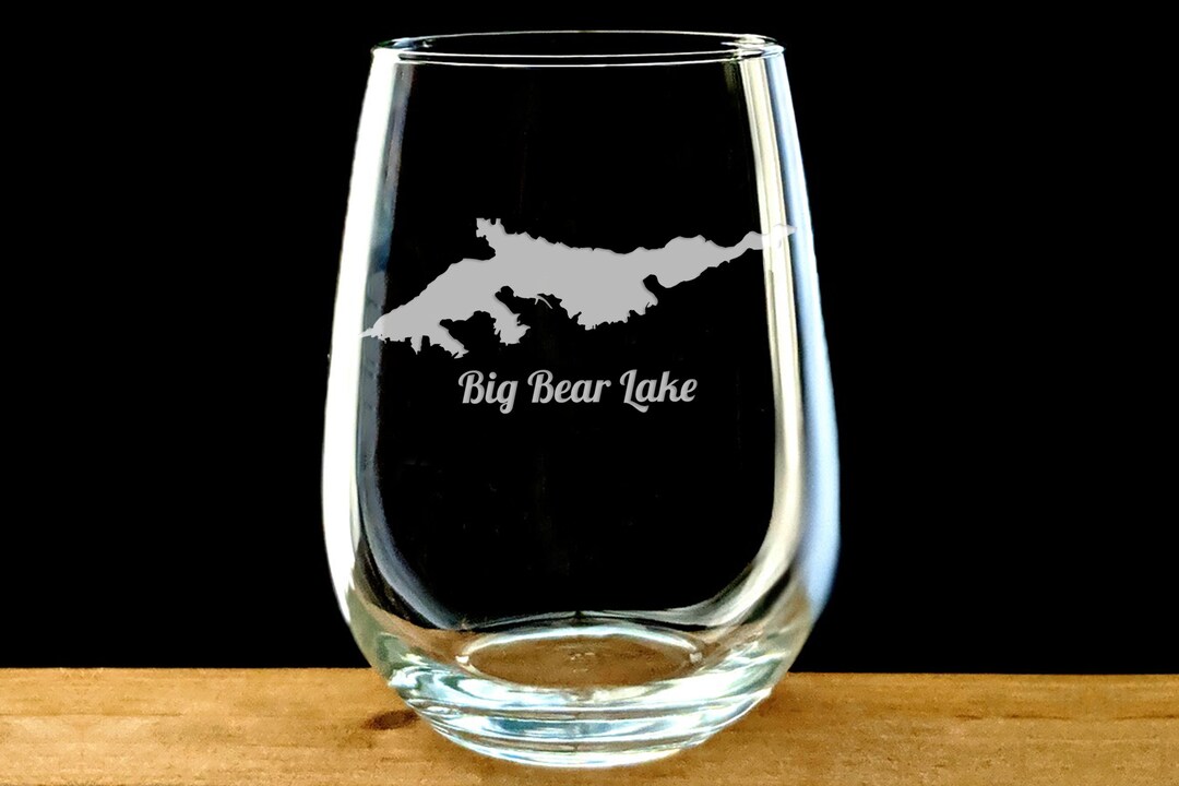 Big Bear Lake Engraved Wine Glass Big Bear Lake Gift California Lake