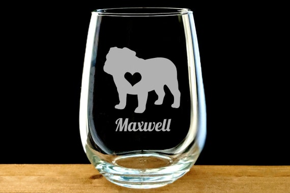 english bulldog wine glasses