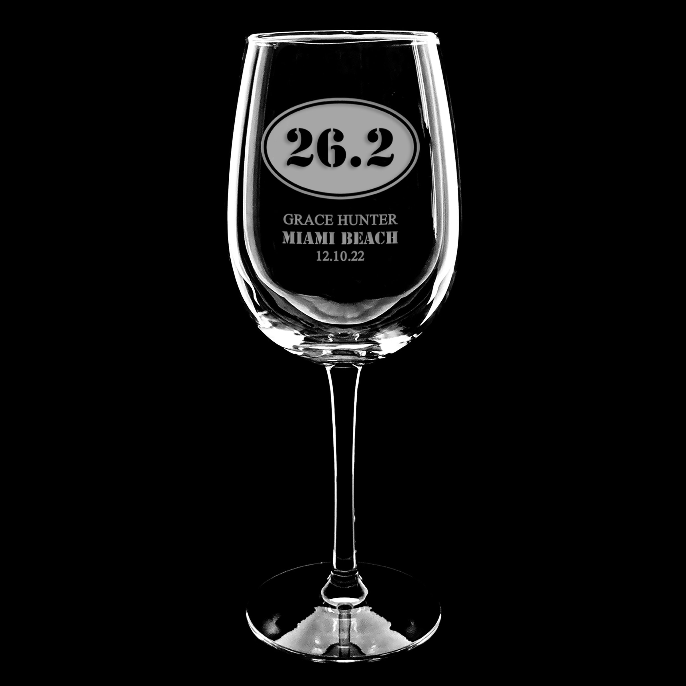26.2 Marathon Gift / Etched Glassware / Gifts for Runners / Marathon Race Gift