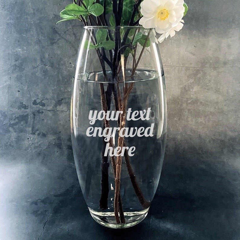 Custom Engraved 10 Vase Personalized Flower Vase Design Your Own Gift for Mom image 1