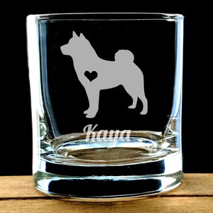 Shiba Inu Whiskey Glass, Etched Rocks Glass, Custom Dog Glass, Dog Lovers, Personalized Pet Gift, Love My Shiba Inu, Akita Bourbon Glass