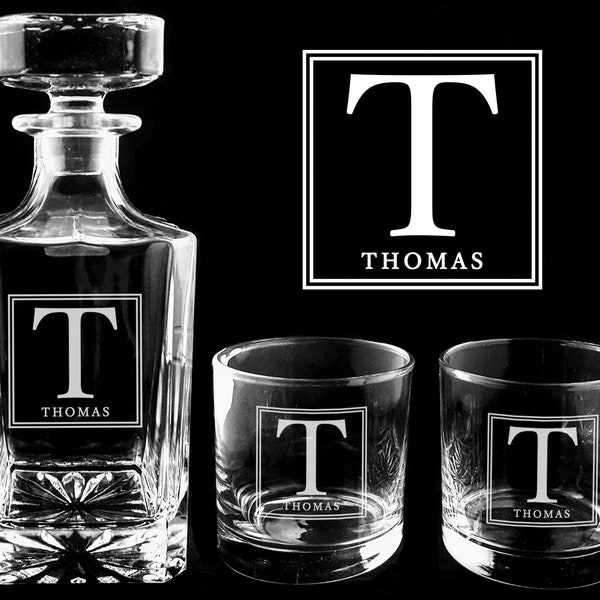 Monogram Decanter Etsy