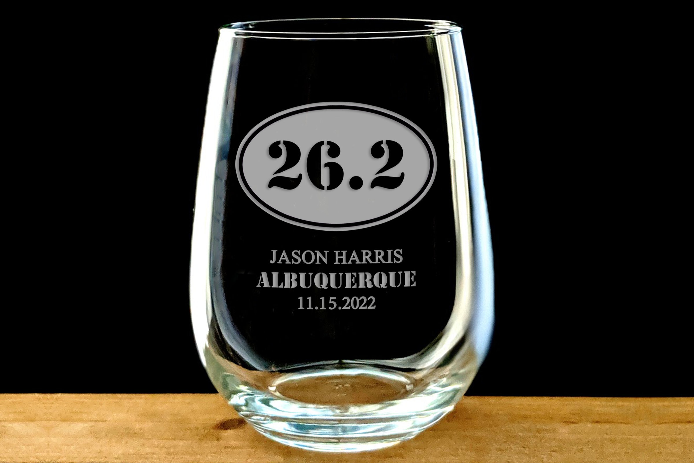 26.2 Marathon Gift / Etched Glassware / Gifts for Runners / Marathon Race Gift
