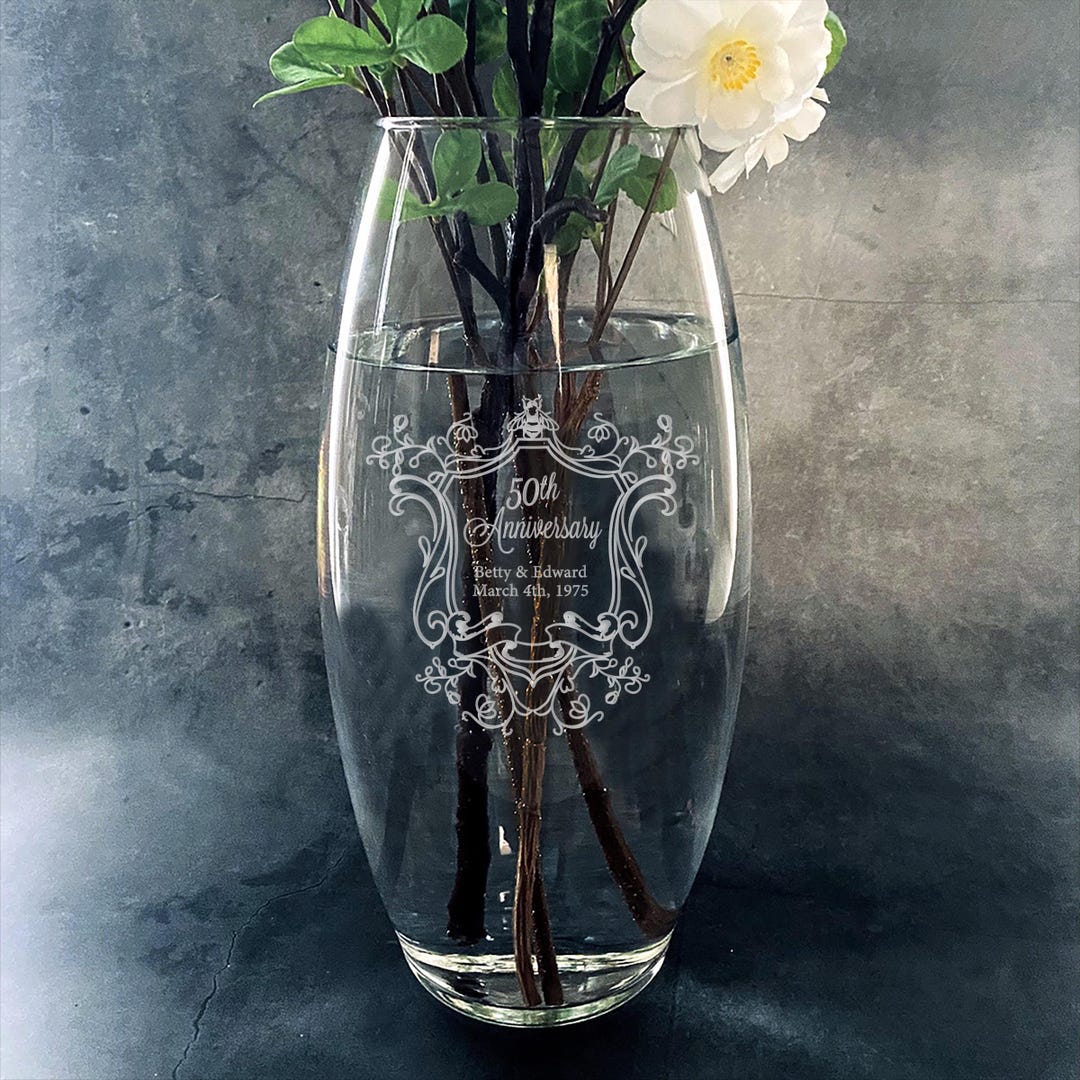 50th Anniversary Glass Heart Topper - Elegant Keepsake main image 1