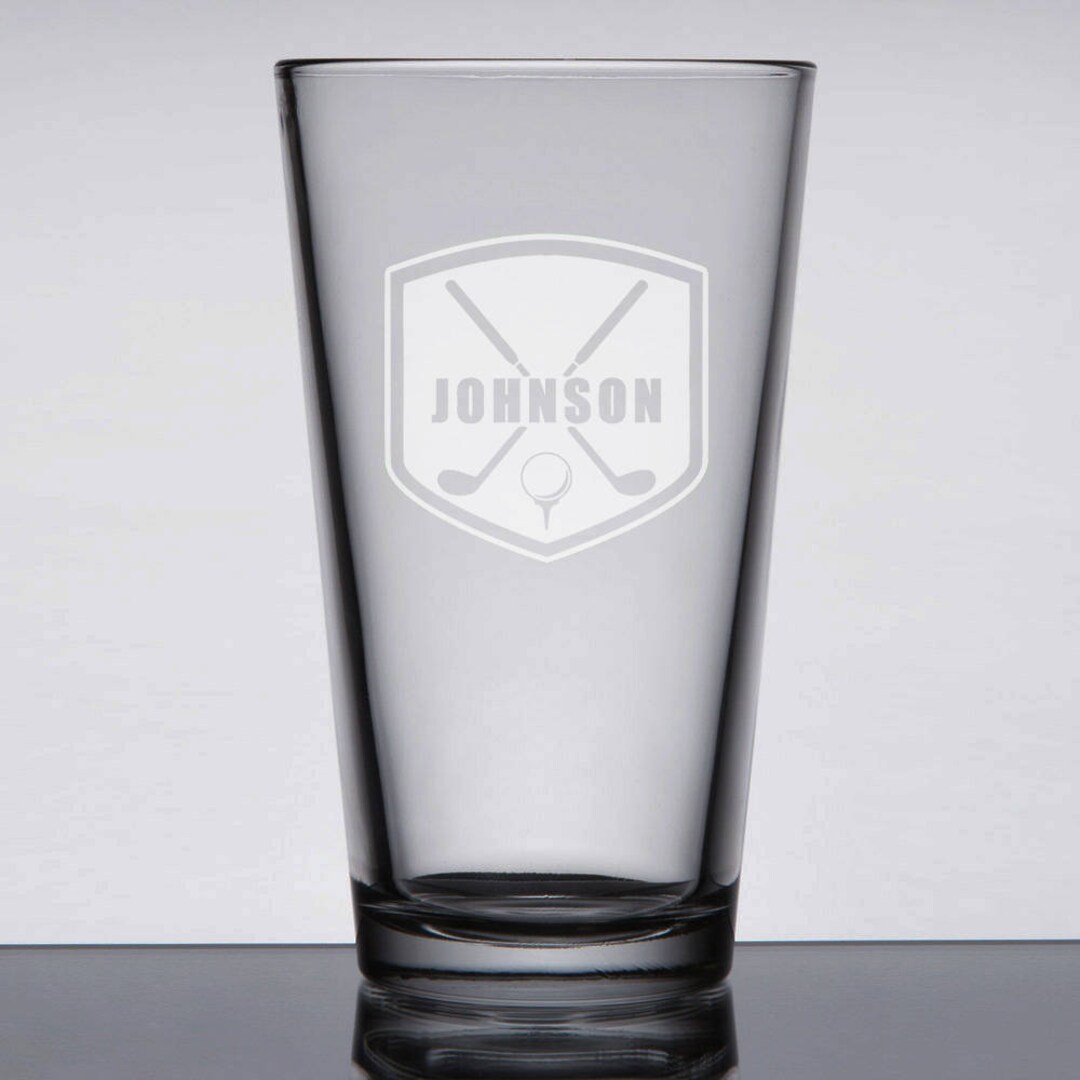 Personalized Golf Pint Glass, Gift for Golfer, Etched Beer Glass Etsy