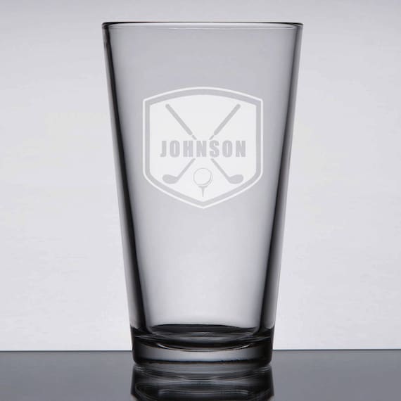 Personalized Golf Pint Glass Gift for Golfer Etched Beer Etsy