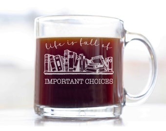 Engraved Book Lover Coffee Mug: Book Club Gift