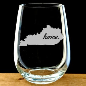 Engraved Kentucky Wine Glass - Kentucky Gift