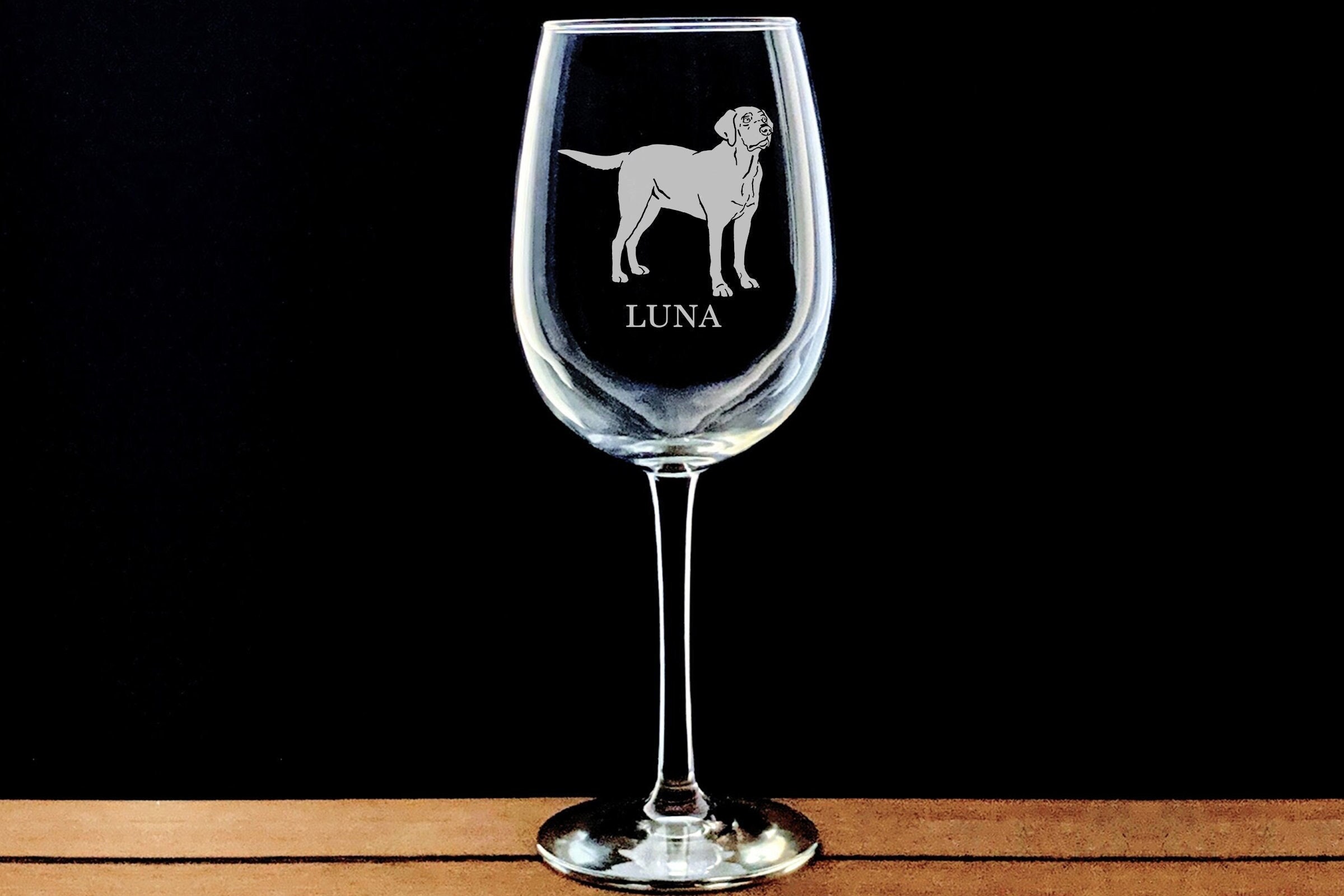 Labrador Wine Glass Etched Dog Wine Glass Love My Lab Dog Etsy